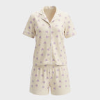 Pijama en piel de durazno - Corazones Lavanda