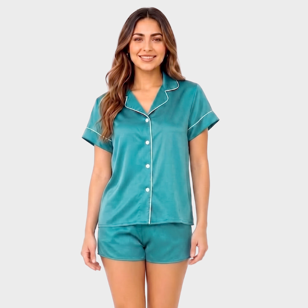 Pijama en Satín de botones