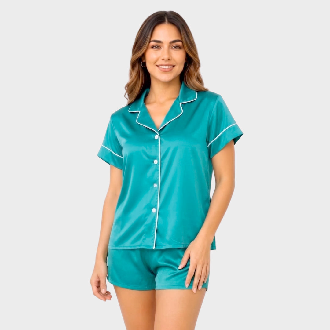 Pijama en Satín de botones